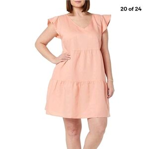 Nwt Goodthreads Relaxed Fit Flutter Sleeves Dress Peach Color
